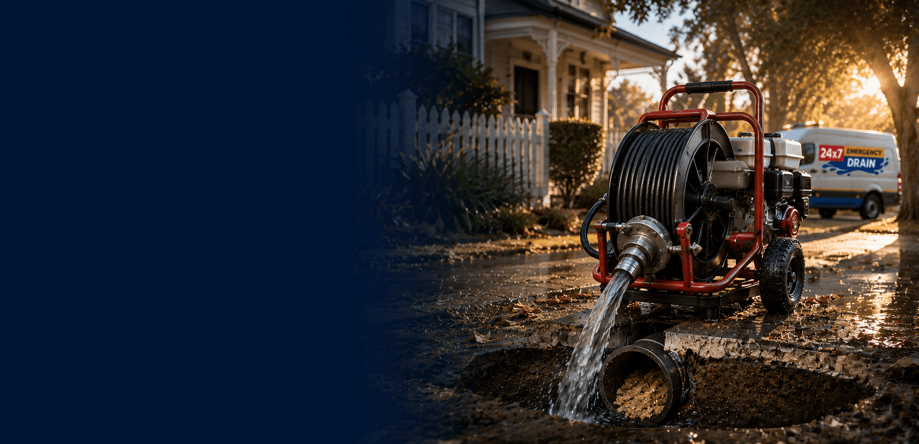 Emergency drain specialists at work