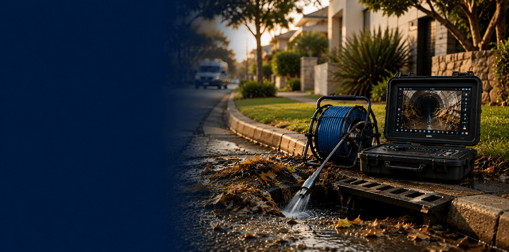 Emergency drain specialists at work