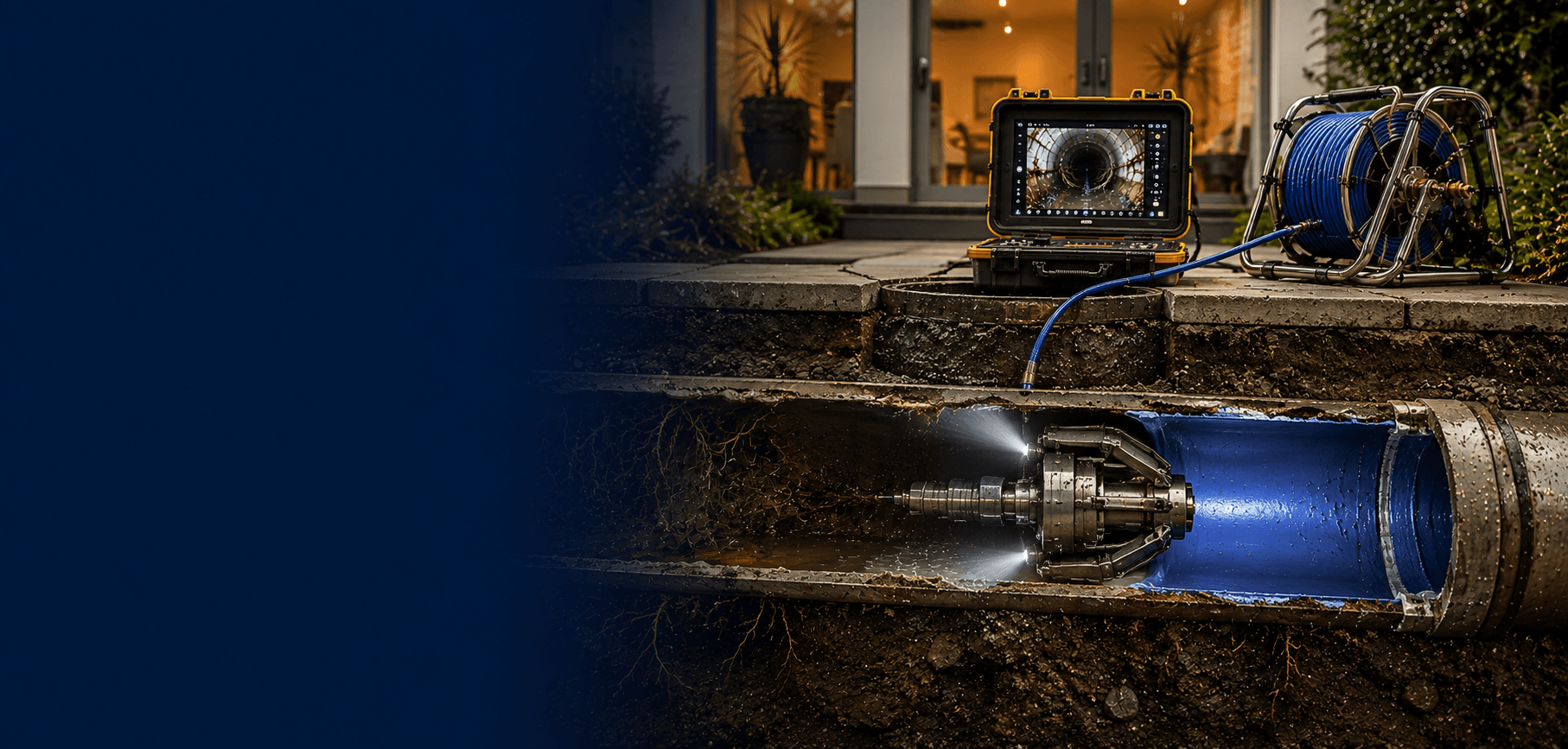 Emergency drain specialists at work